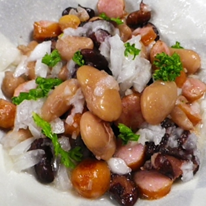 ソーセージミックスビーンズサラダ レシピ 作り方 By Leopoo 楽天レシピ